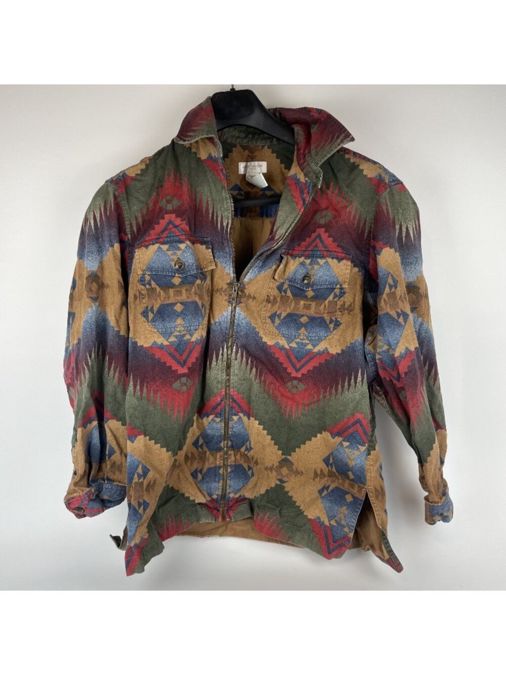 Jones New York Sport Western Aztec Jacket – 100% Cotton Full Zip Shirt Jacket M